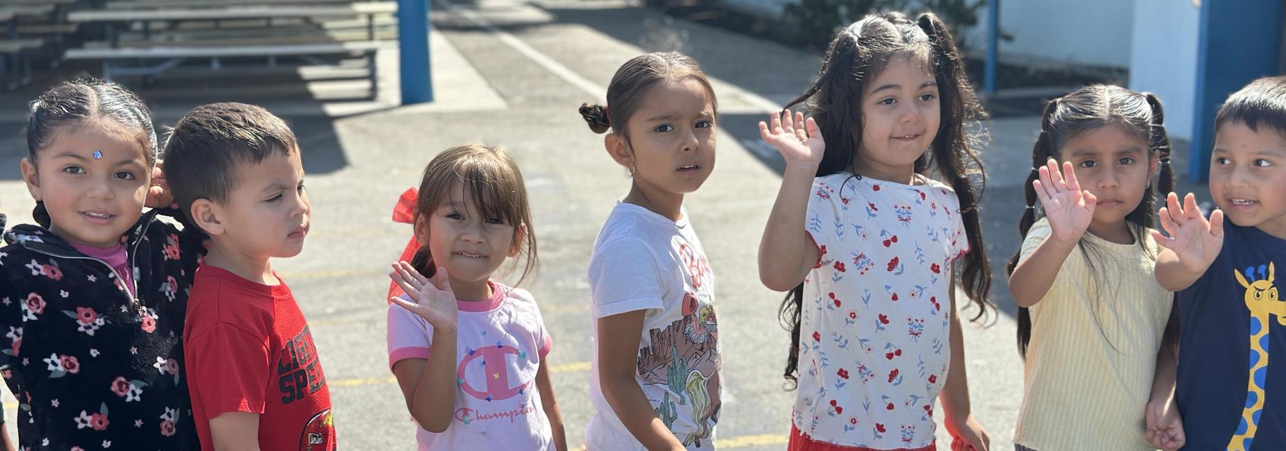 TK students in line for lunch