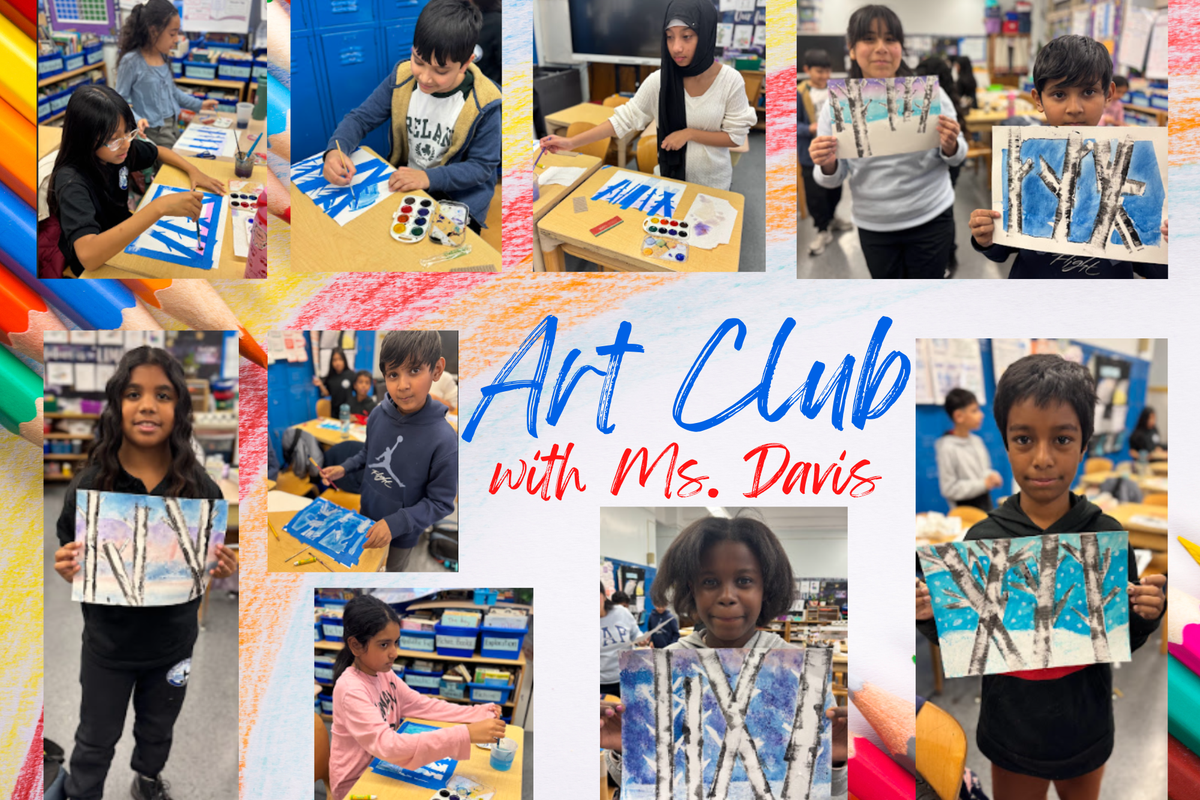 Children engaged in various art activities, showcasing their paintings and creativity.