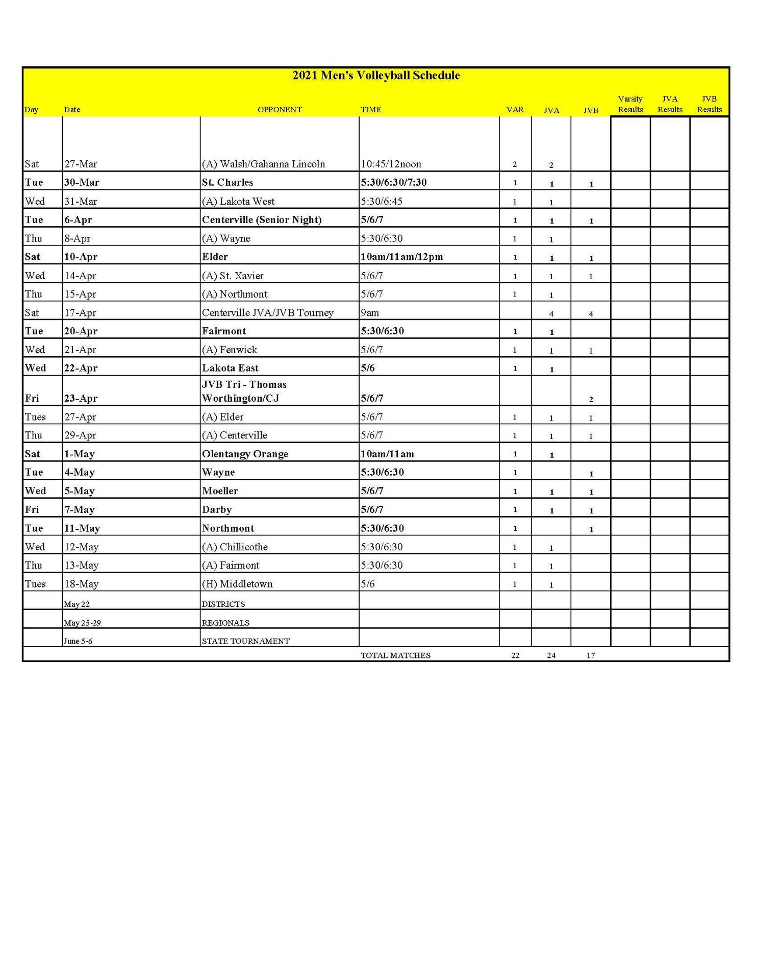VB Schedule 3-18-21