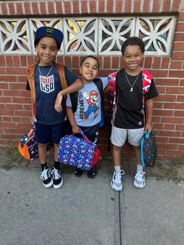 3 brothers on the1st day of school
