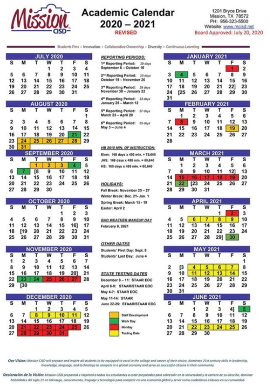 2020-2021 Revised Calendar Featured Photo