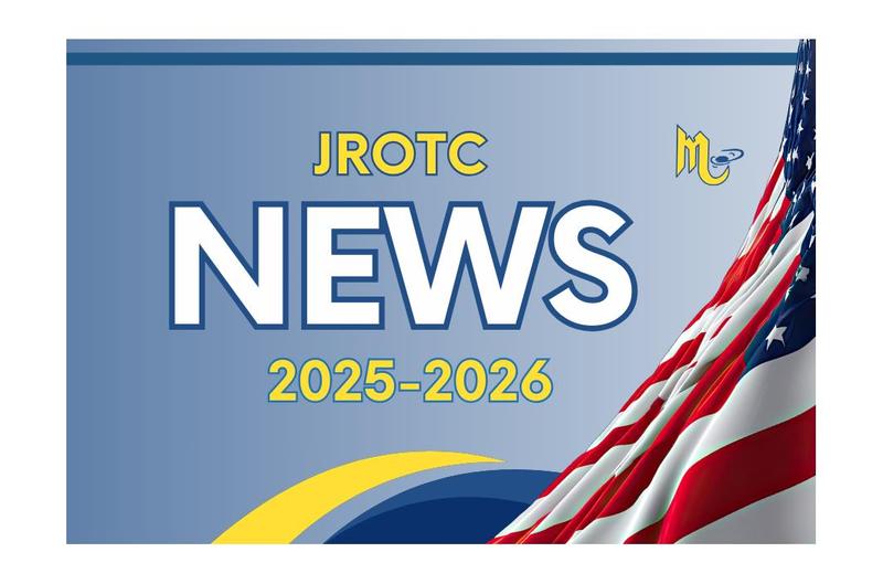 A blue background with a draped American flag.