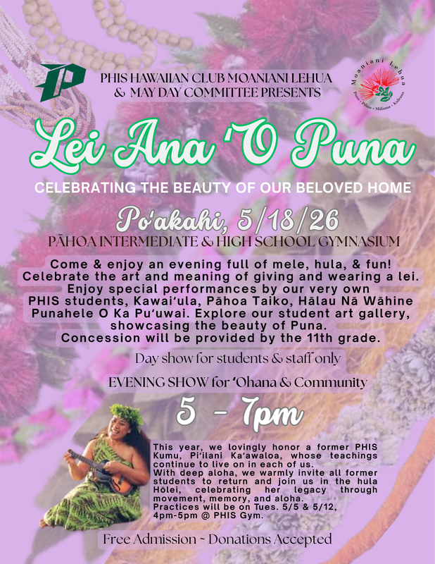 Lei Ana O Puna May Day Flyer- Evening