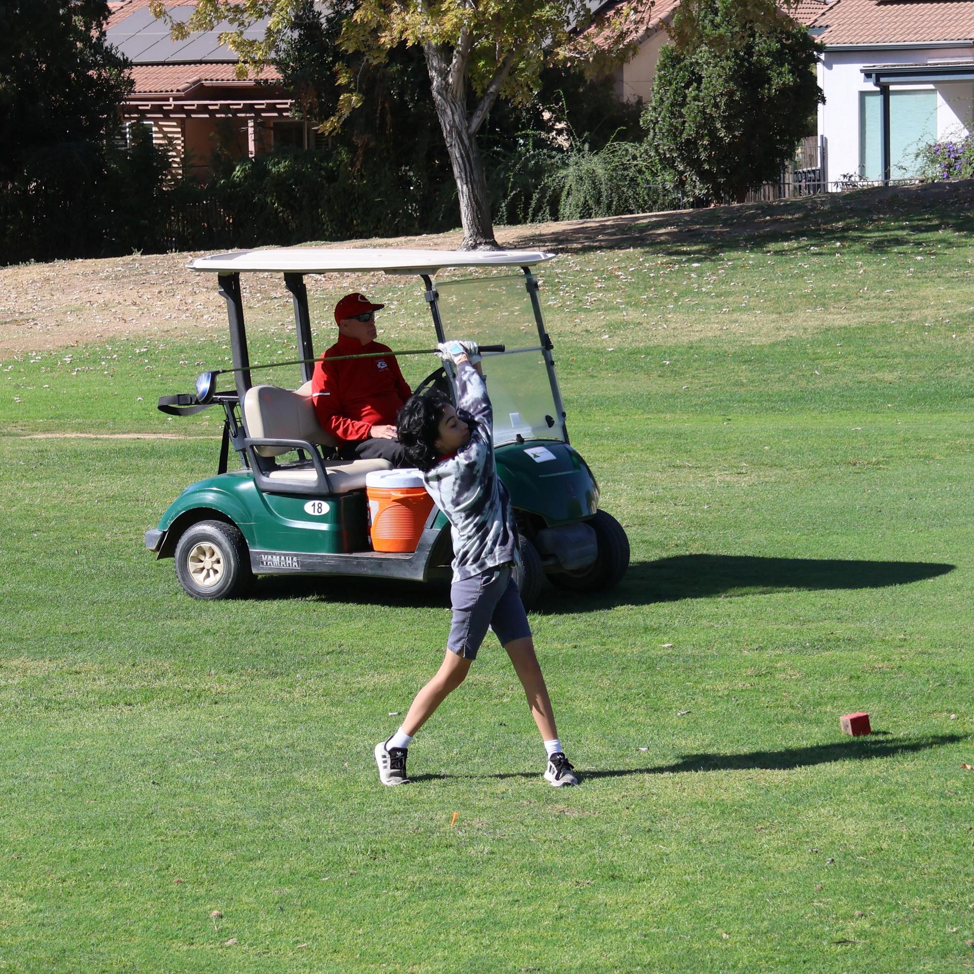 Girls golfers in action at the championships