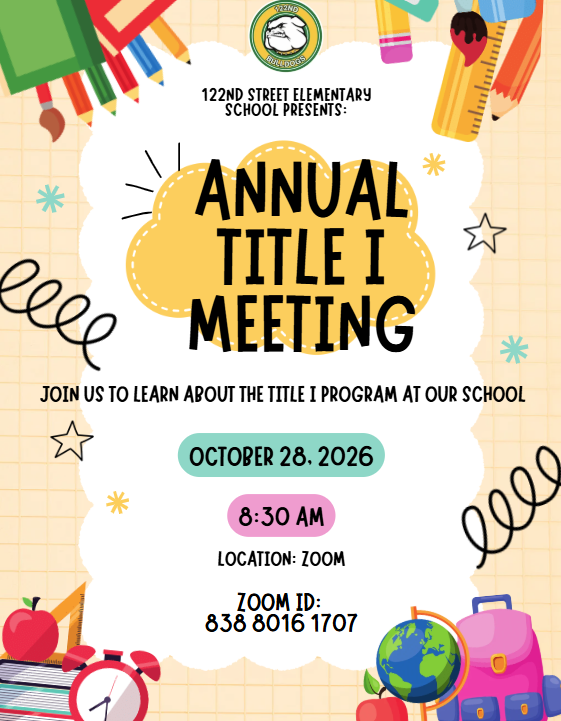 Flyer advertising Annual Title I meeting