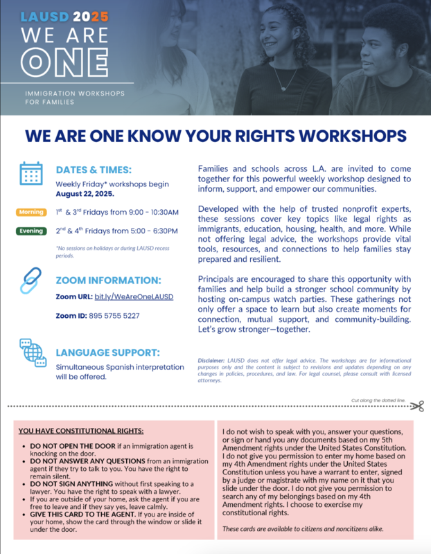 We Are One workshop flyer English