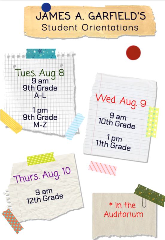 Student Orientations | James A. Garfield Senior High School