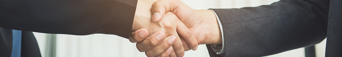 Shaking hands header
