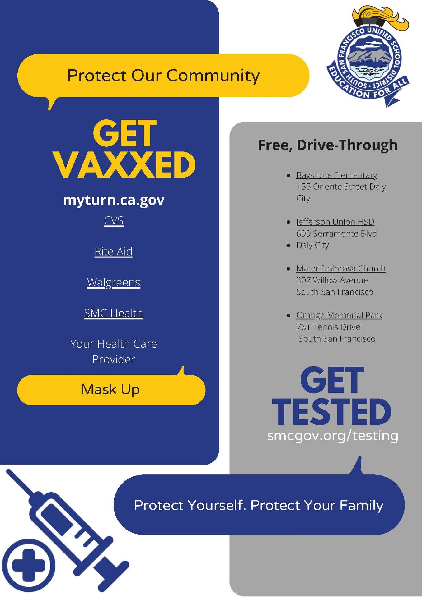 Get Vaxxed. Get Tested.