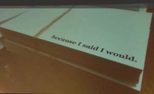 "Because I Said I Would" promise cards.