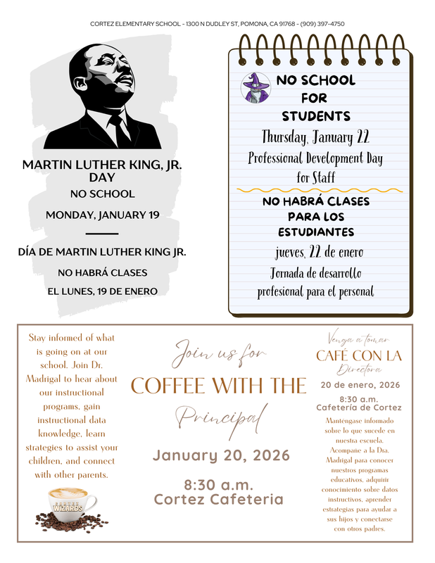 January Events flyer