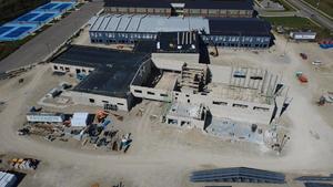 Aerial view of Fairborn Middle School construction
