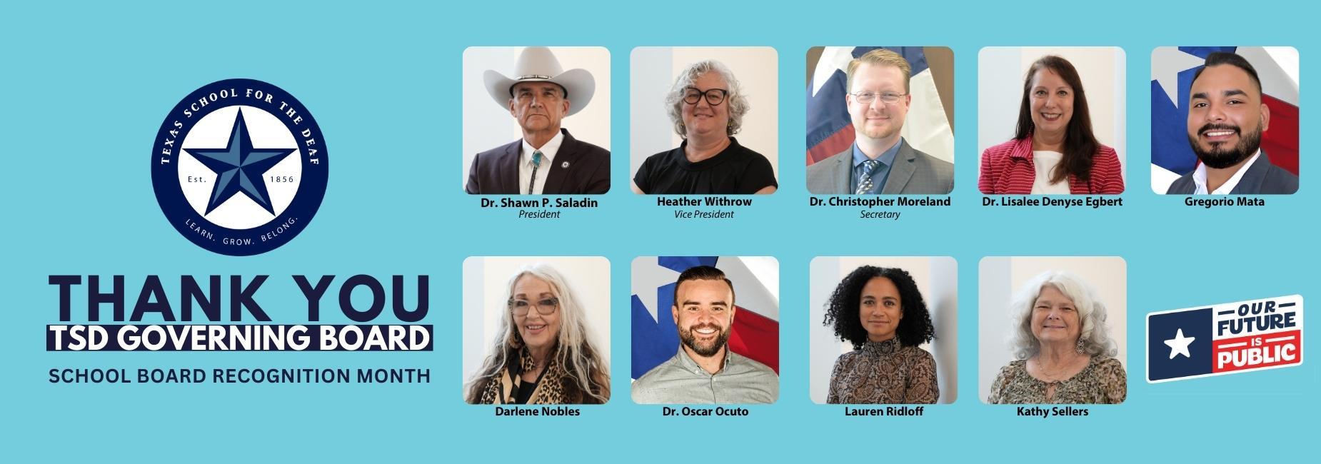 Thank you TSD Governing Board - School Board Recognition Month