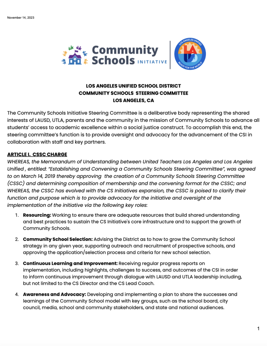 the steering committee document