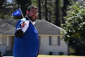 Teacher's and families march in the parade