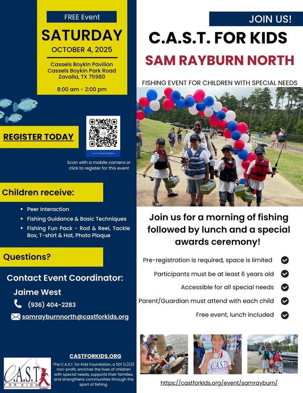 CAST Fishing Event at Sam Rayburn Lake