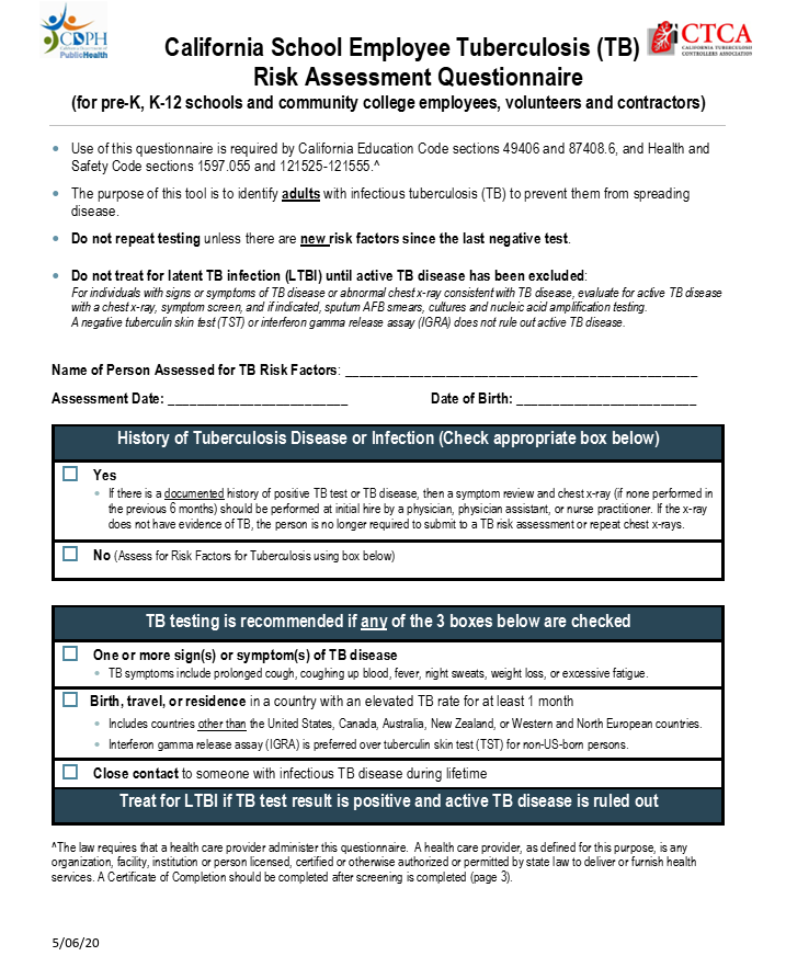 Risk Assessment Questionnaire