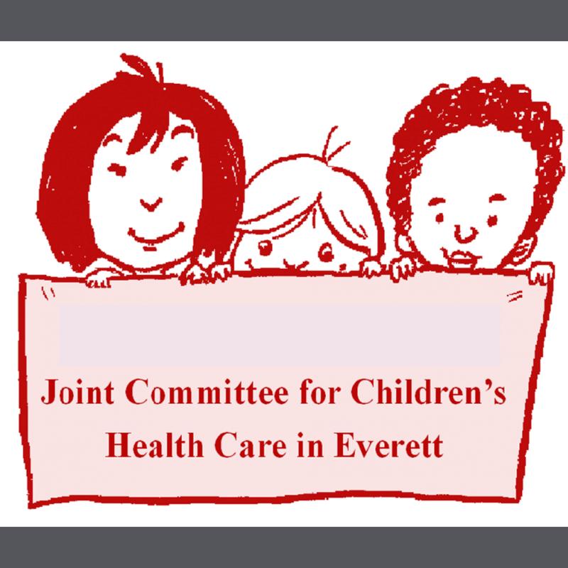 Clip art of three children holding a sign