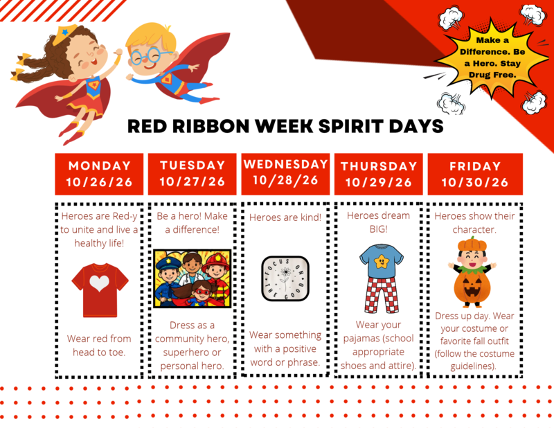 Canterbury Red Ribbon Week Spirit Days