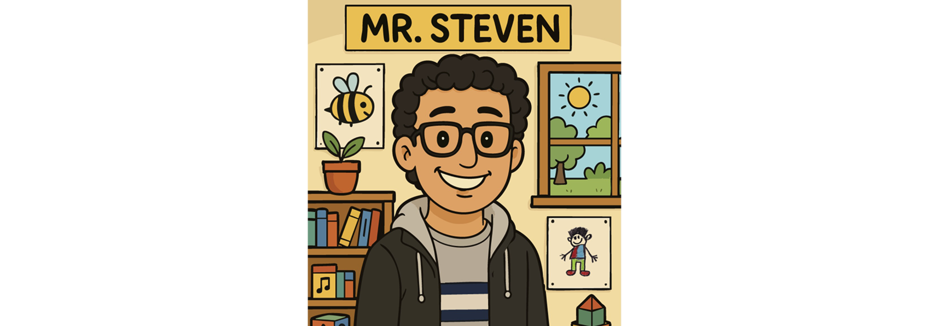 Mr. Steven teacher  cartoon