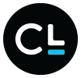Logo of CL featuring a circular design with black and turquoise elements.