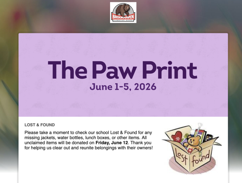 The Paw Print: Week of June 1st
