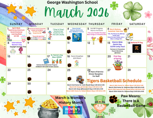 Washington School March 2026 Calendar