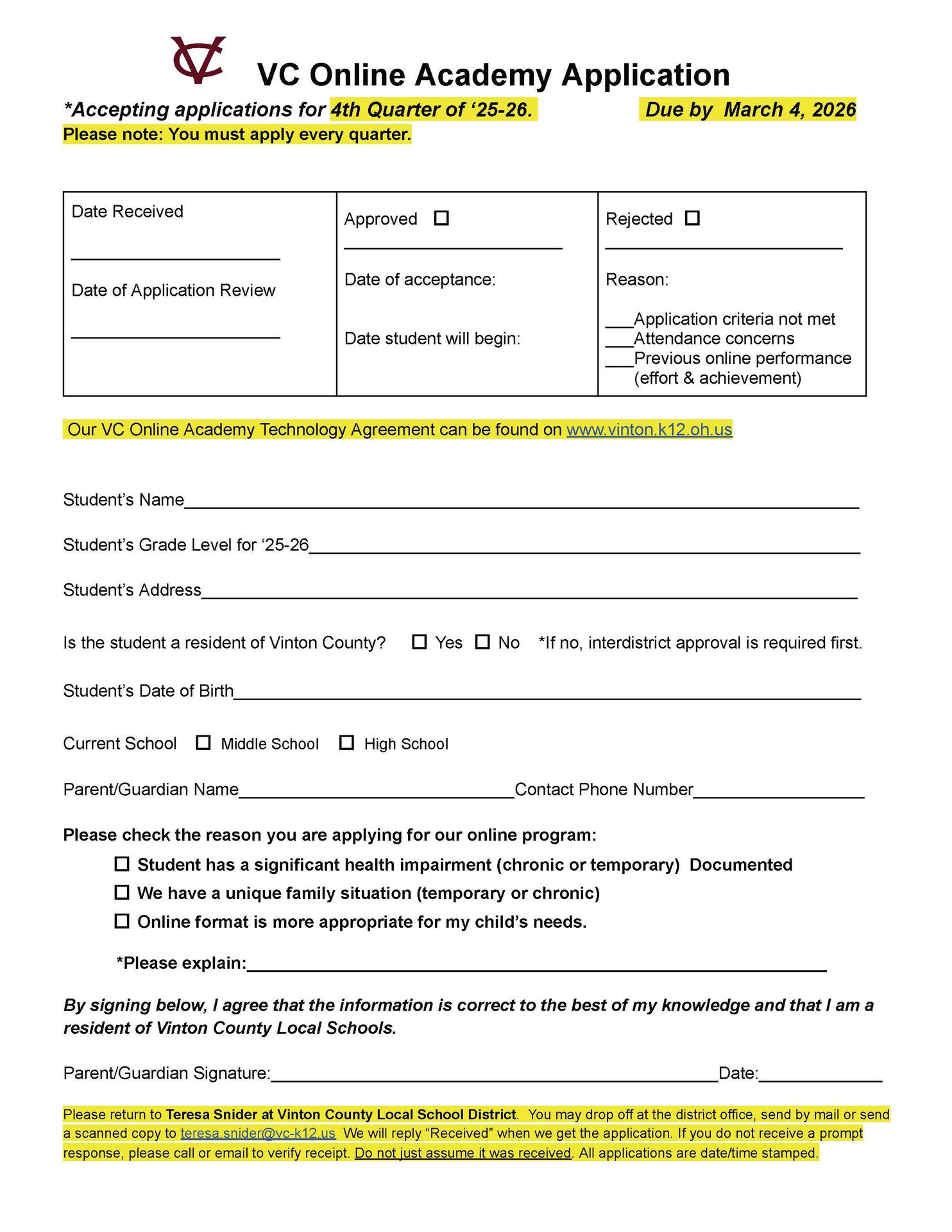 VC Online Academy Application Pic