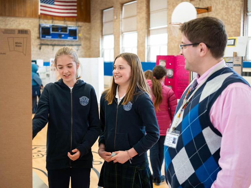 Students present their science fair projects publicly to teachers and to parents each year!