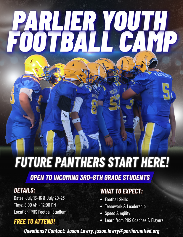Parlier Youth Football Camp Flyer