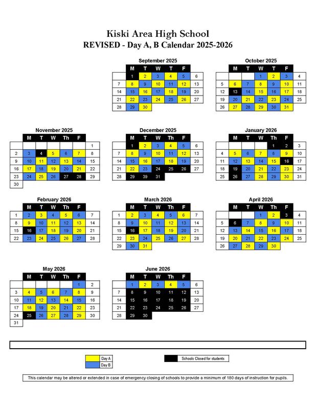 REVISED High School Day AB Calendar