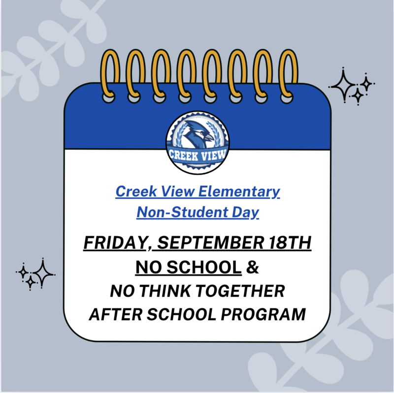 No School - Friday, September 18 Non-Student Day