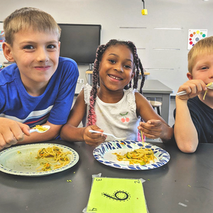 Students at cooking class