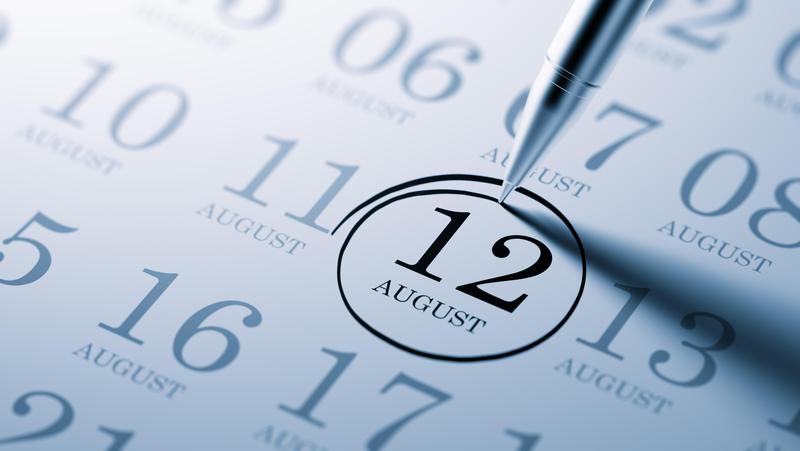 Calendar August 12, 2021