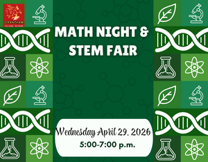 Math Night and STEM Fair April 29th from 5:00-7:00 p.m.
