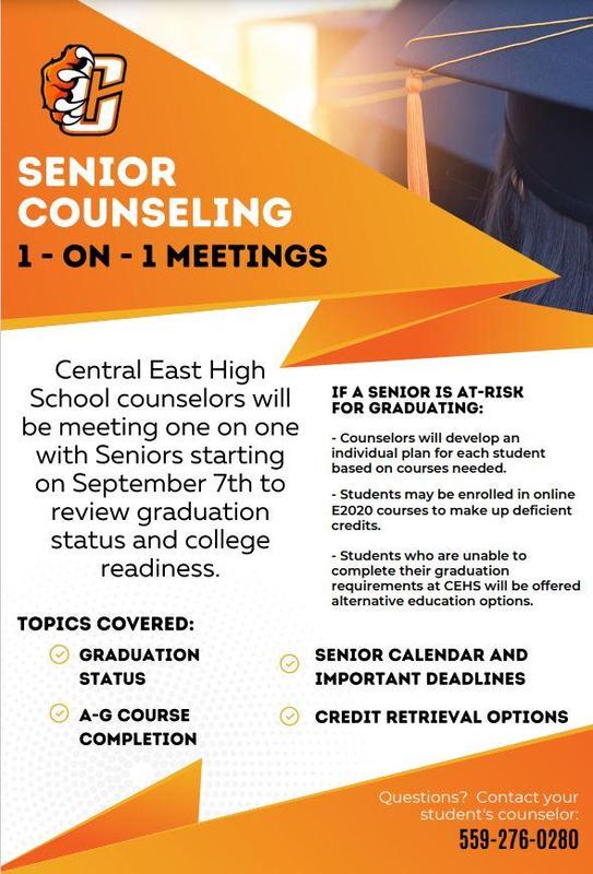 Senior Counseling Meeting 1 on 1 Flyer