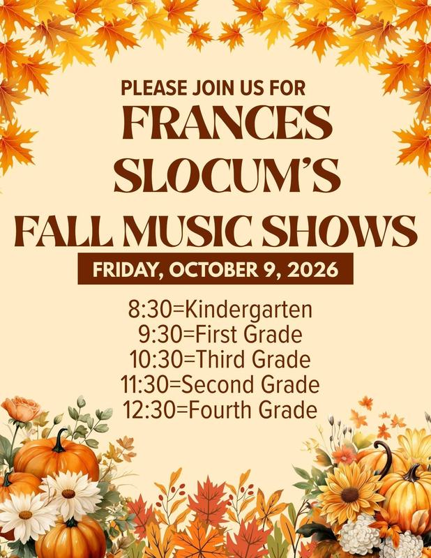 promo graphic - FSES fall music shows 2026