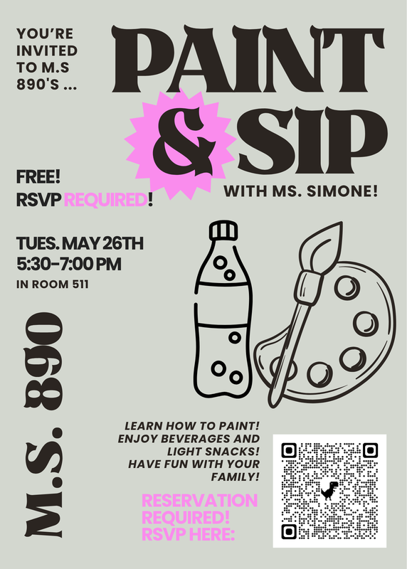 Description of flyer regarding a Paint and Sip