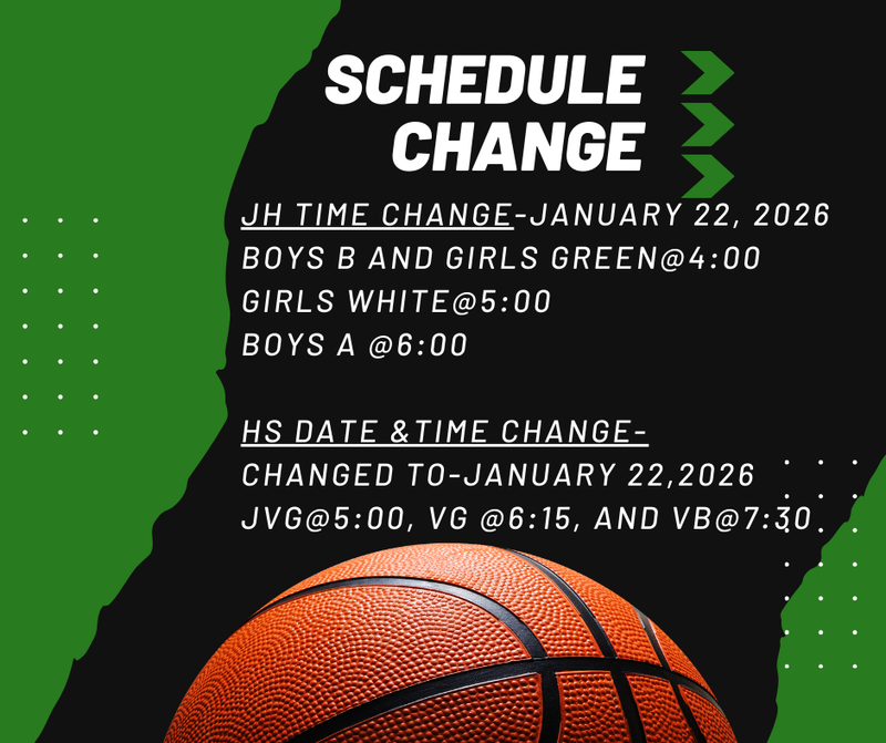 HS and JH Basketball Schedule Change