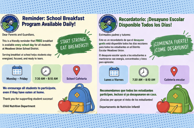 Free Breakfast Monday-Friday from 7:30-8:00 am