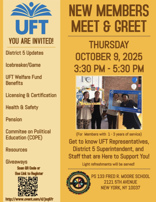 Thursday, October 9 New Members Meet & Greet Flier