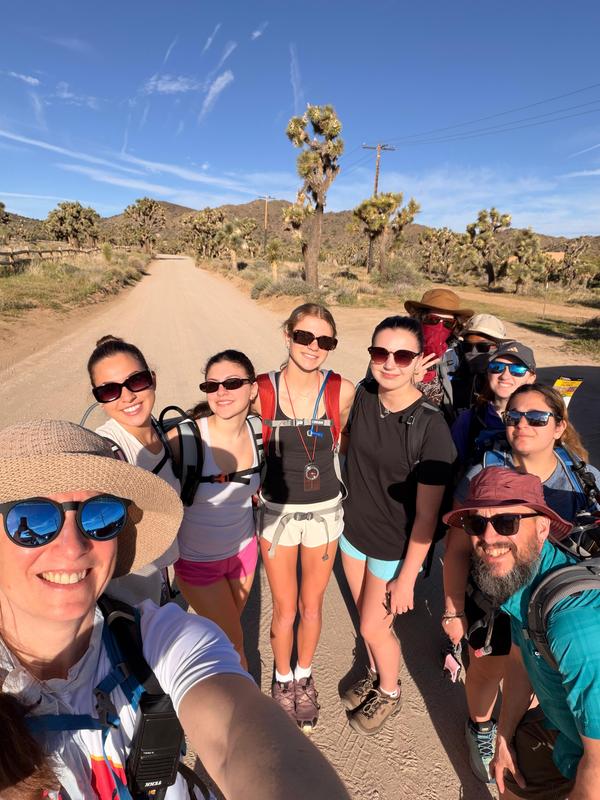 Group photo of students and ABLE leaders in the desert