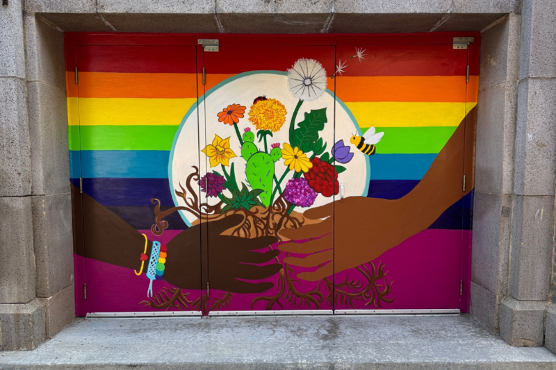 Belmont door mural