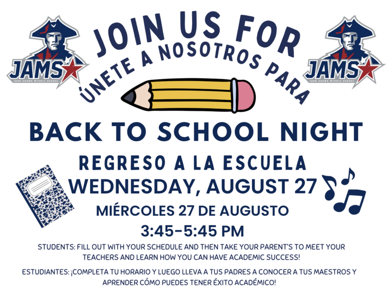 flyer for Back to School Night image