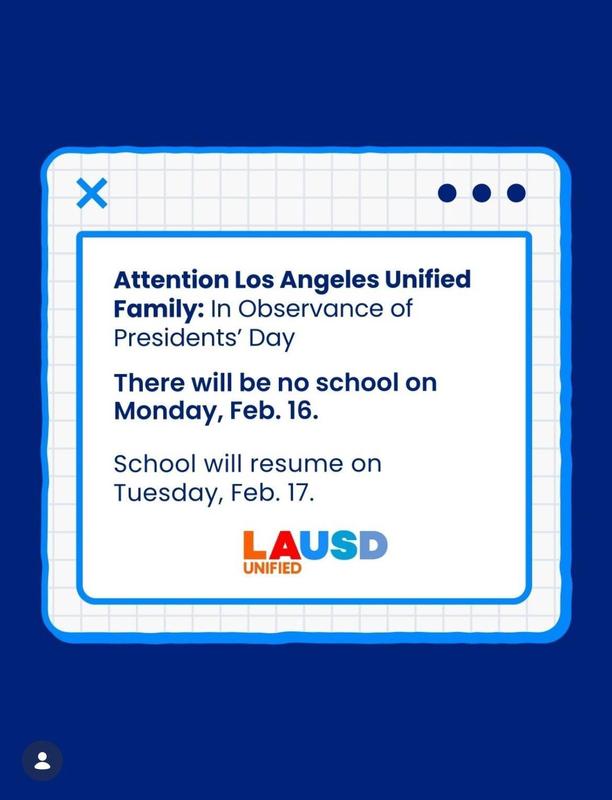 No school February 16, 2026