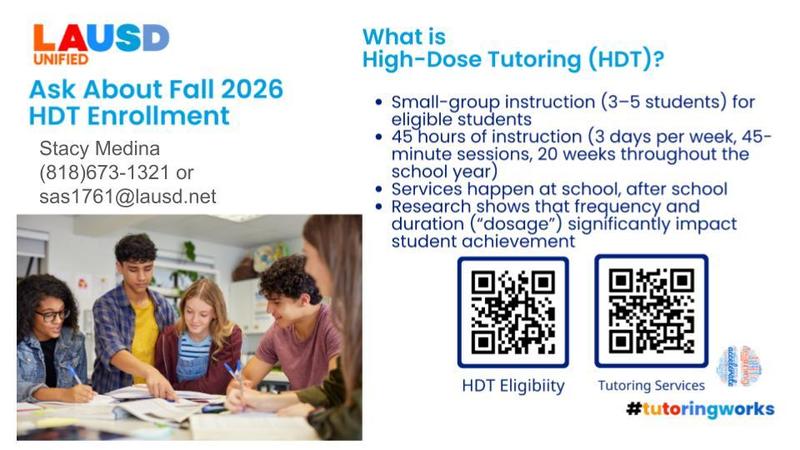 High Dose Tutoring English Flyer