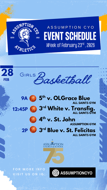 This Weekend's CYO Events - February 28th