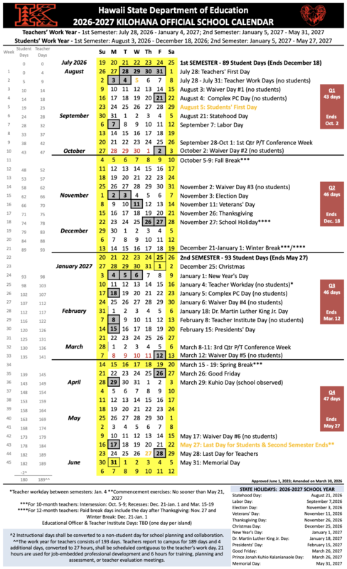 SY26-27 School Calendar