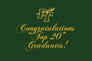 Graphic image says Congratulations top 20 graduates