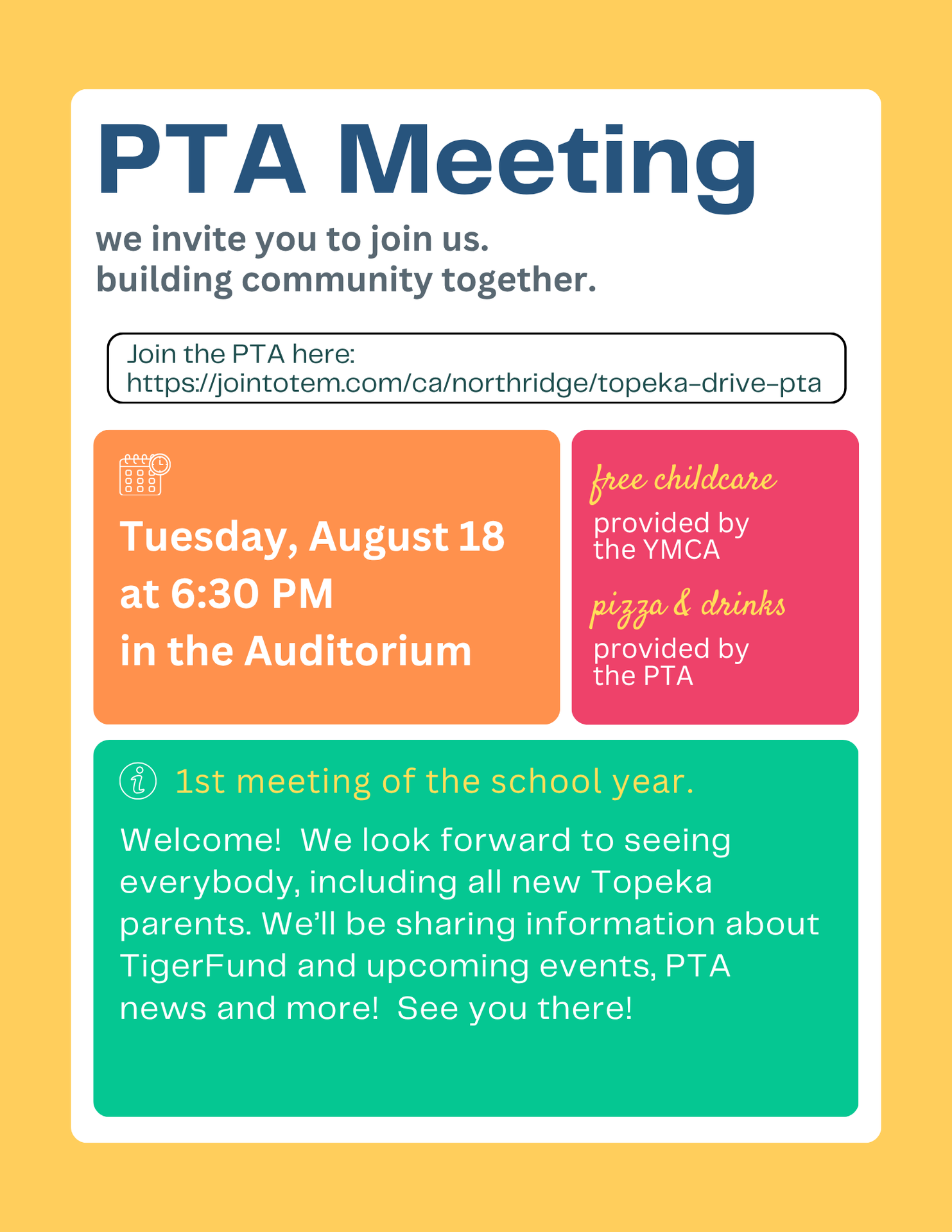PTA Association Meeting May 2026 Flyer